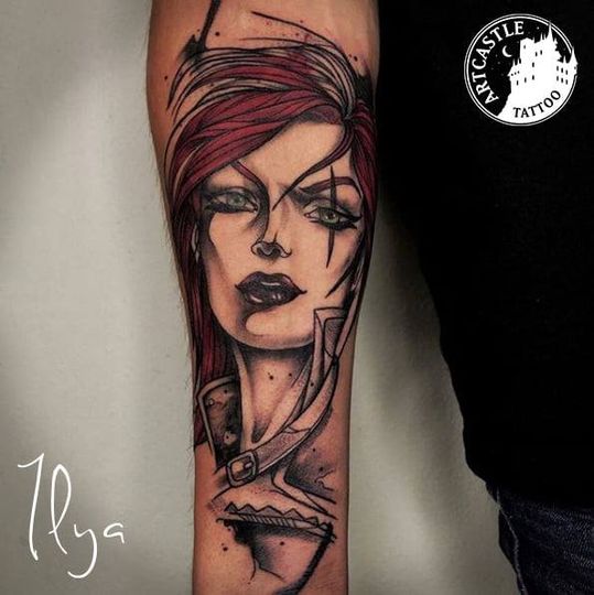 ArtCastleTattoo Tattoo ArtiestIlya Woman on arm Blackwork