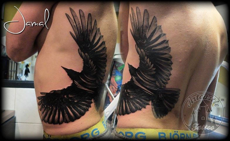 ArtCastleTattoo Tattoo ArtiestJamal Crow Black n grey