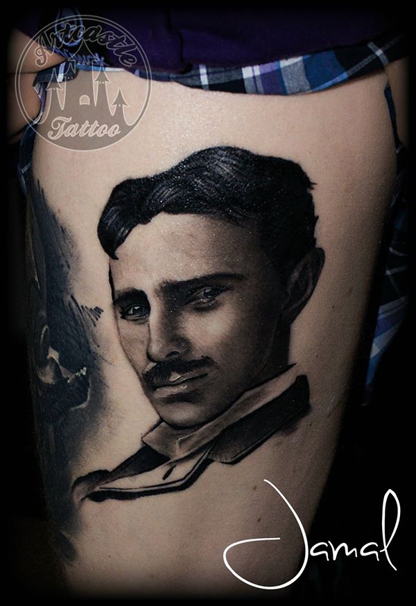 ArtCastleTattoo Tattoo ArtiestJamal Nikola Tesla Portraits