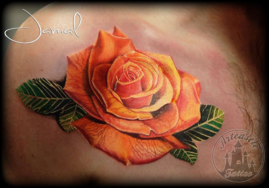 ArtCastleTattoo Tattoo ArtiestJamal Rose first session of a full sleeve Color