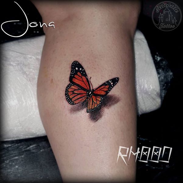 ArtCastleTattoo Tattoo ArtiestJona Realistic Monarch butterfly Color