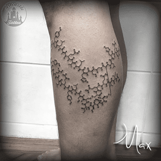 ArtCastleTattoo Tattoo ArtiestMax Molecule tattoo with tight lines Blackwork