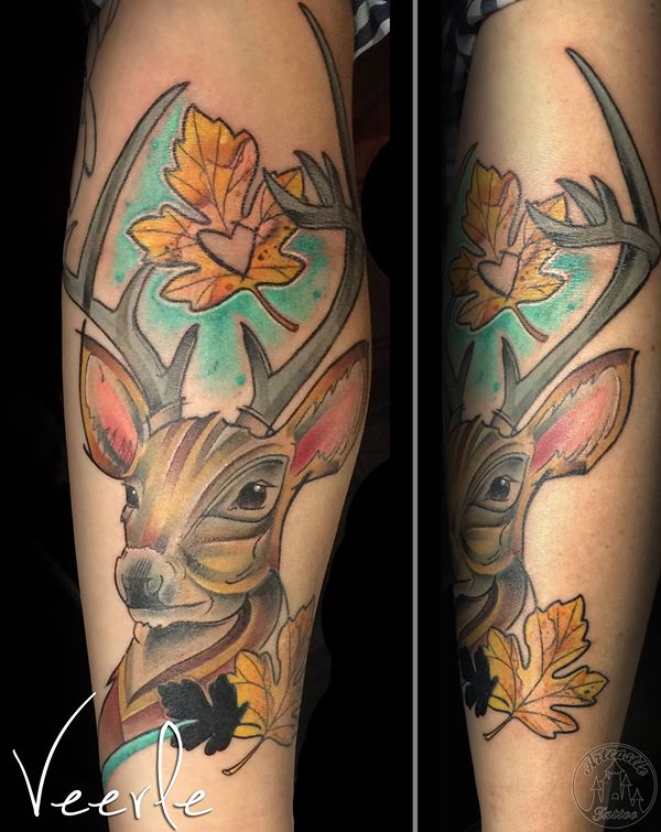 ArtCastleTattoo Tattoo ArtiestVeerle Deer Color
