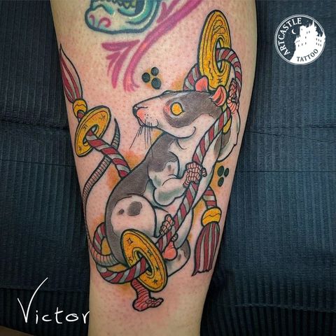 ArtCastleTattoo Tattoo ArtiestVictor Colourful mouse